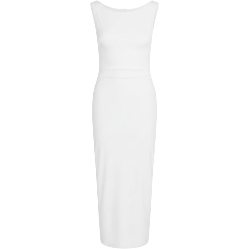 Skims Smooth Layers Side Cut-Out Long Dress Egret White OP-DRS-11867W Medium